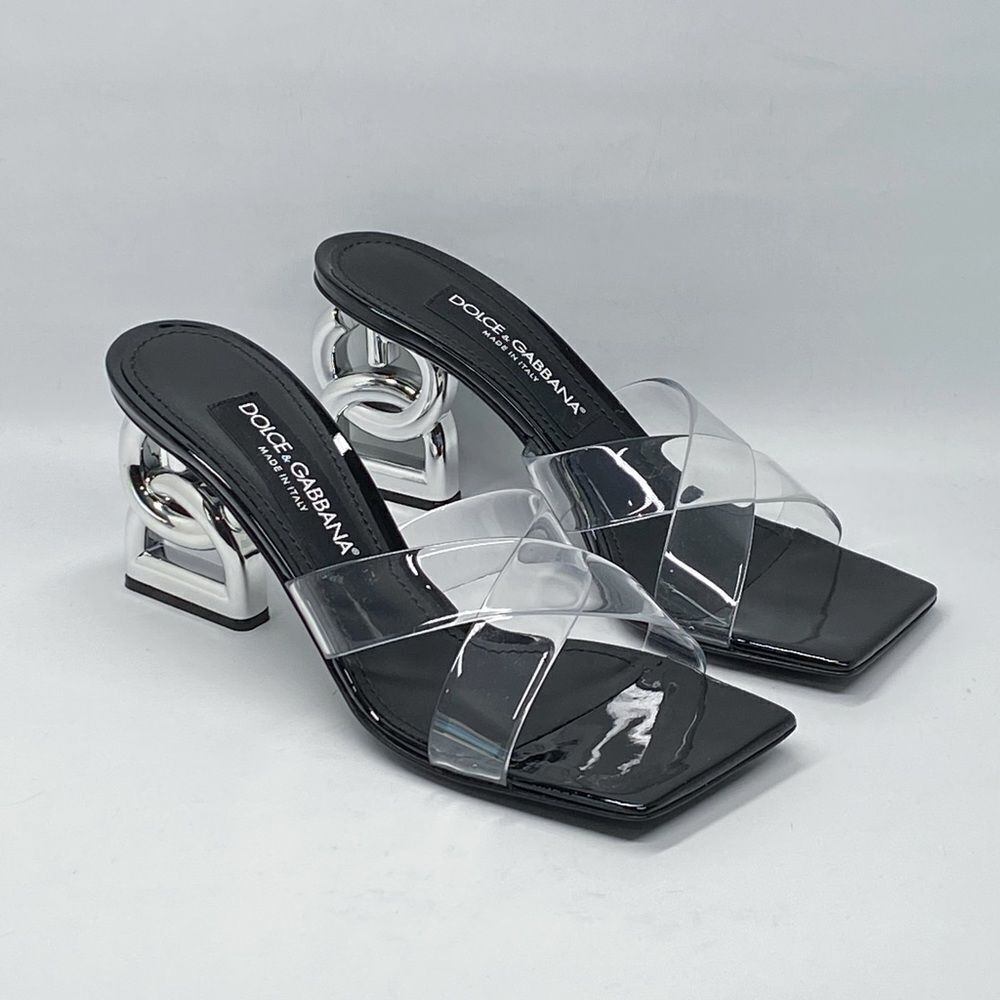 Dolce&Gabbana DG Heel PVC Mules size 37.5